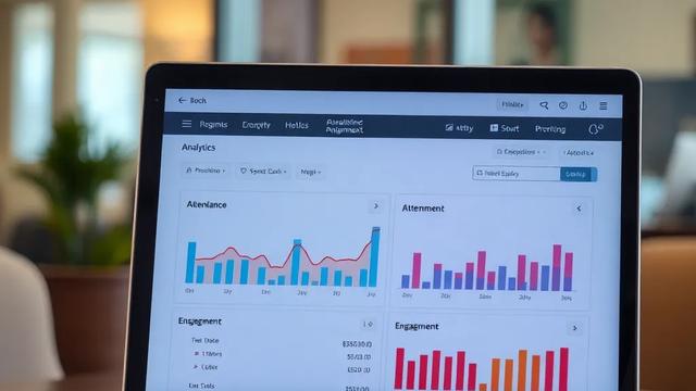 A simple analytics dashboard with attendance and engagement charts